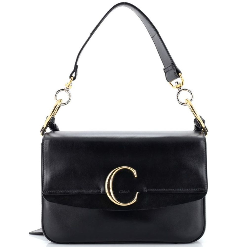 Chloe C Double Carry Bag Leather Small Black